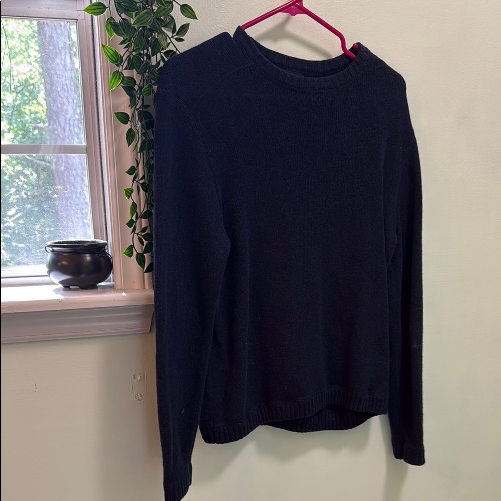 Lambs Wool + Cashmere Navy Sweater